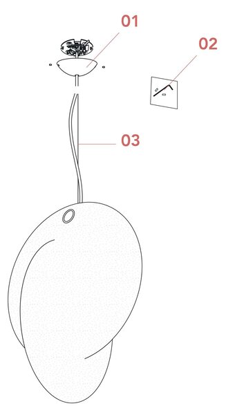 Flos Overlap E27 závěsné svítidlo z pryskyřice Ø1000mm