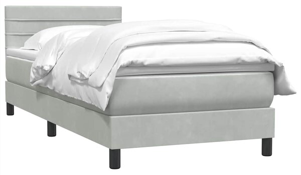 Box Spring Postel s matrací Světle šedá 90x220 cm Samet 3316335