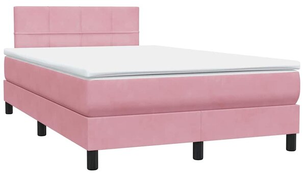 Box spring postel s matrací růžová 120x220 cm samet 3316256