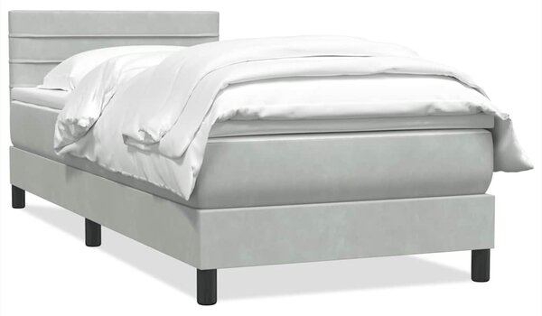 Box Spring Postel s matrací Světle šedá 90x220 cm Samet 3316335