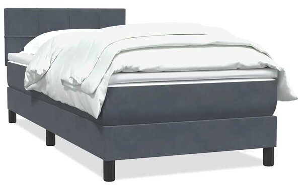 Box spring postel s matrací tmavě šedá 80x220 cm samet 3316234