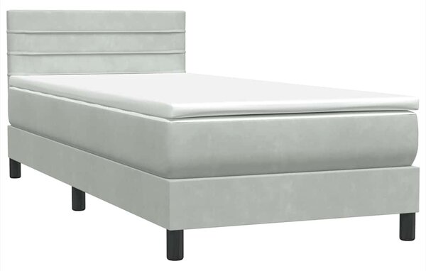 Box Spring Postel s matrací Světle šedá 90x220 cm Samet 3316335