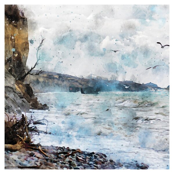 Obraz - Útes, akvarel (30x30 cm)