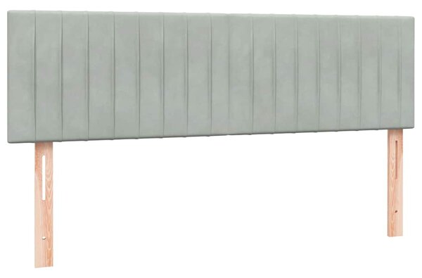 Box spring postel s matrací a LED světle šedá 160x210 cm samet 3317079