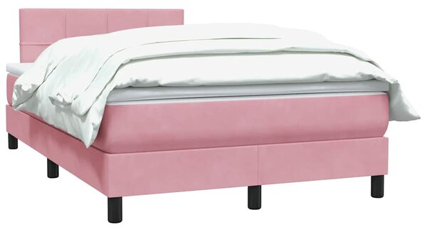 Box spring postel s matrací růžová 120x220 cm samet 3316256