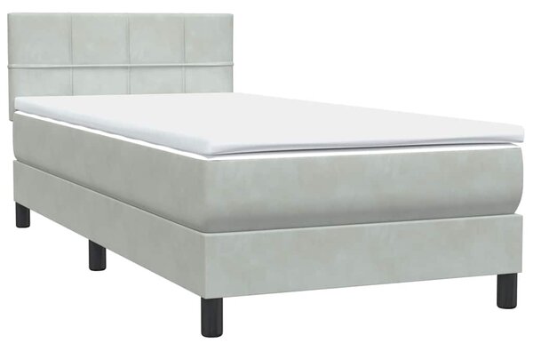 Box Spring Postel s matrací Světle šedá 90x220 cm Samet 3316239