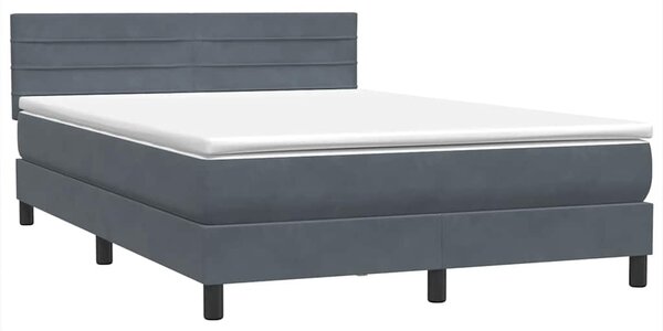 Box spring postel s matrací tmavě šedá 160x210 cm samet 3316312