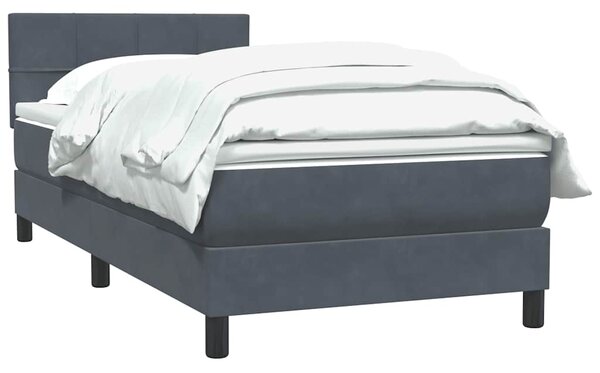Box spring postel s matrací tmavě šedá 80x220 cm samet 3316234