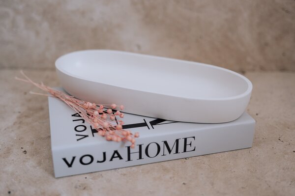 VOJA HOME Dekorativní mísa Zanoria – oválná, 29,5 × 12,5 cm Barva: Bílá
