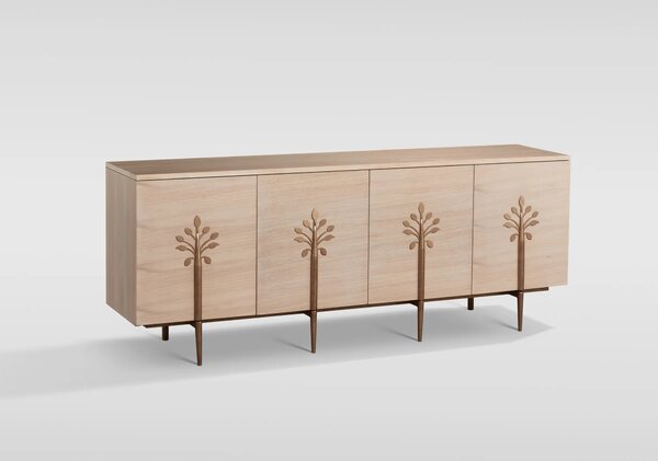 LivinHill Komoda Stilig ST307 180 cm dub bílý/zlatá