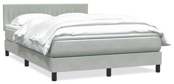 Box spring postel s matrací světle šedá 160x210 cm samet 3316407
