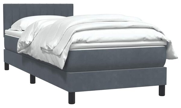 Box spring postel s matrací tmavě šedá 80x220 cm samet 3316426