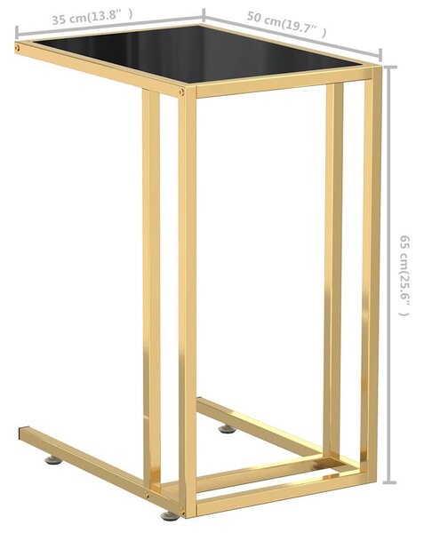 Stolek na notebook černý 50 x 35 x 65 cm tvrzené sklo 331646