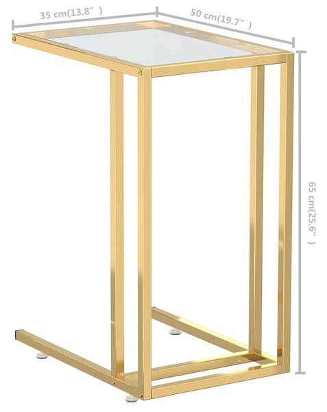 Stolek na notebook průhledný 50 x 35 x 65 cm tvrzené sklo 331645