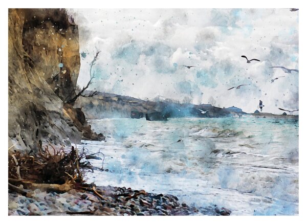 Obraz - Útes, akvarel (70x50 cm)