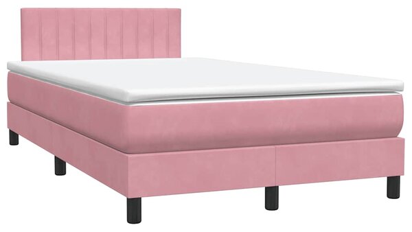 Box spring postel s matrací růžová 120x220 cm samet 3316448