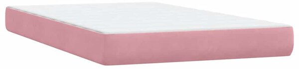 Box spring postel s matrací růžová 120x220 cm samet 3316448