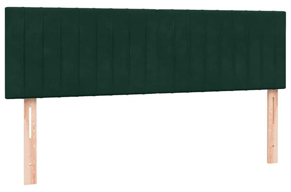 Box spring postel s matrací a LED tmavě zelená 160x220 cm samet 3317130