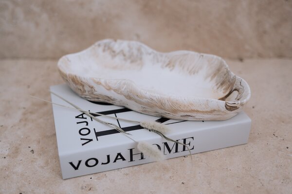 VOJA HOME Dekorativní mísa Taleva – 30×16 cm Barva: Bílá