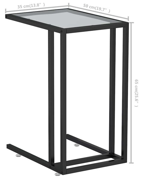 Stolek na notebook průhledný 50 x 35 x 65 cm tvrzené sklo 331649