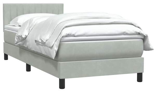 Box Spring Postel s matrací Světle šedá 90x220 cm Samet 3316431