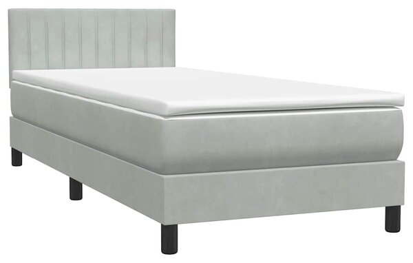 Box Spring Postel s matrací Světle šedá 90x220 cm Samet 3316431