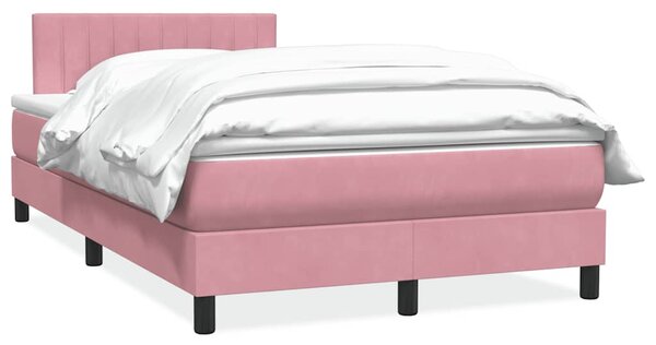 Box spring postel s matrací růžová 120x220 cm samet 3316448