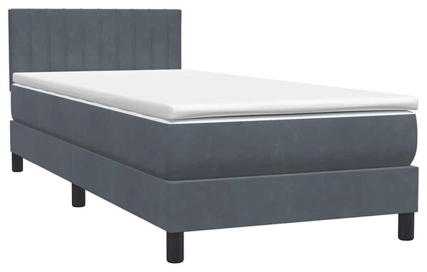 Box spring postel s matrací tmavě šedá 80x220 cm samet 3316426