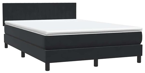 Box spring postel s matrací černá 160x210 cm samet 3316409