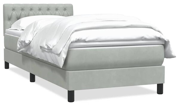 Box spring postel s matrací světle šedá 90x220 cm samet 3316527
