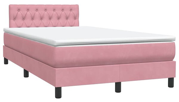 Box spring postel s matrací růžová 120x220 cm samet 3316544