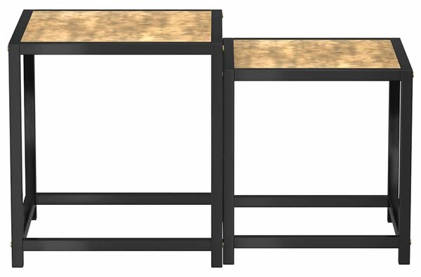 Čajové stolky 2 ks MDF černé a žluté 331656