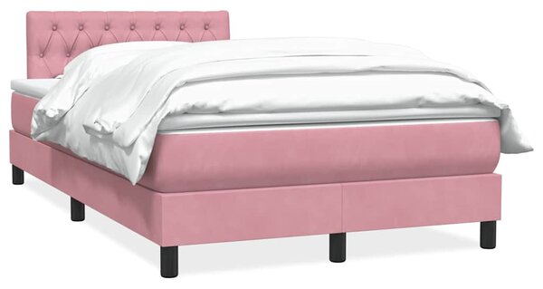 Box spring postel s matrací růžová 120x220 cm samet 3316544