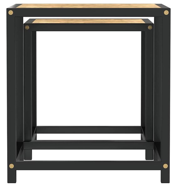 Čajové stolky 2 ks MDF černé a žluté 331656