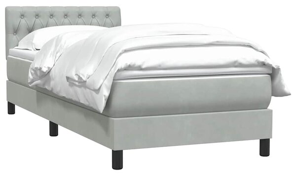 Box spring postel s matrací světle šedá 90x220 cm samet 3316527