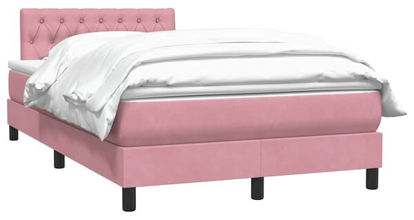 Box spring postel s matrací růžová 120x220 cm samet 3316544