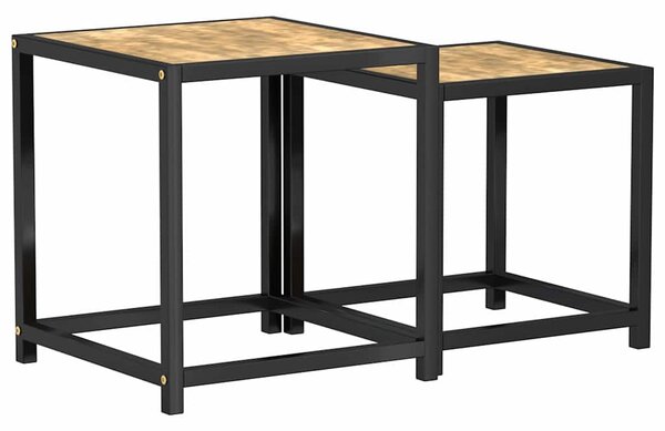 Čajové stolky 2 ks MDF černé a žluté 331656