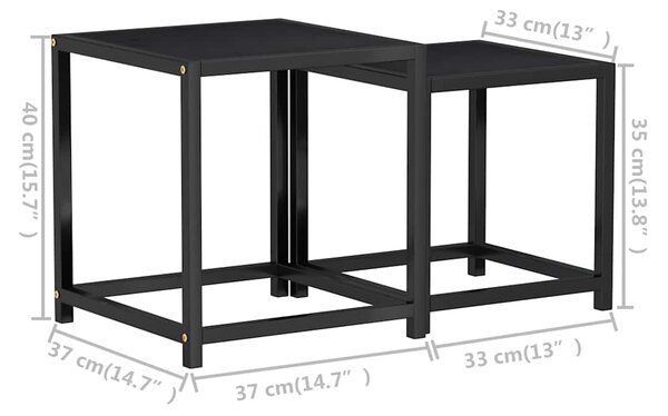 Čajové stolky 2 ks MDF černé 331658