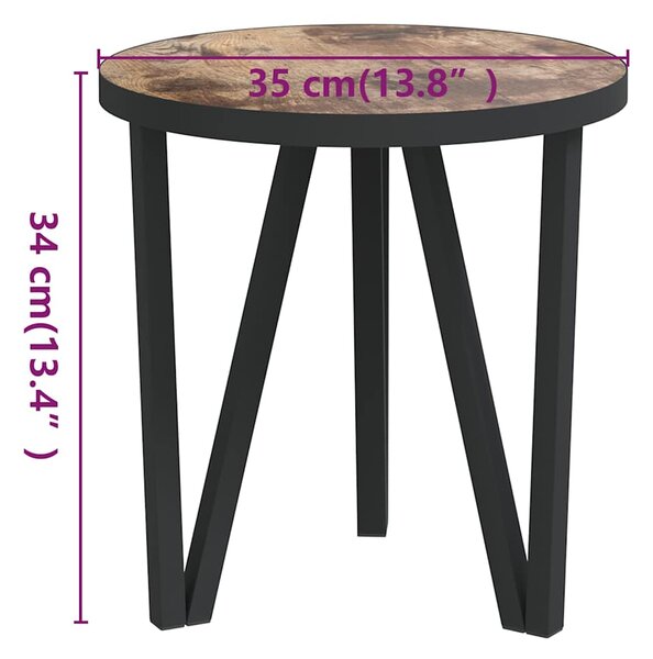 Čajový stolek černožlutý Ø 35 cm MDF 331665