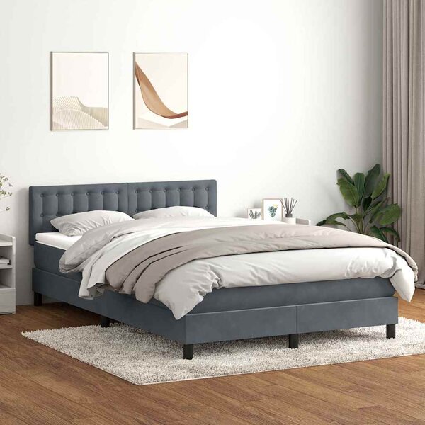 Box spring postel s matrací tmavě šedá 160x210 cm samet 3316600