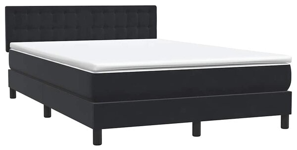 Box spring postel s matrací černá 160x210 cm samet 3316601