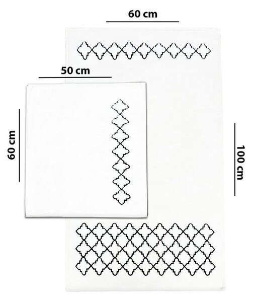 Krémové koupelnové předložky v sadě 2 ks 60x100 cm Luxury – Foutastic