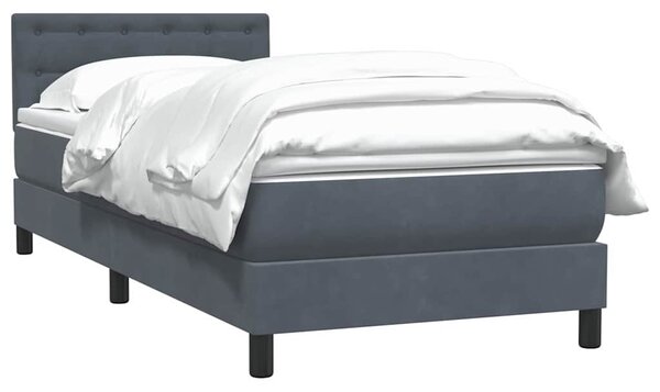 Box spring postel s matrací tmavě šedá 80x220 cm samet 3316618