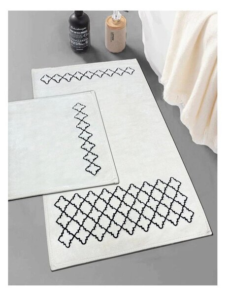Krémové koupelnové předložky v sadě 2 ks 60x100 cm Luxury – Foutastic