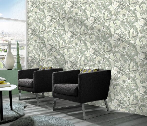 Vliesové tapety na zeď ELLE DECORATION 2 10202-07, rozměr 10,05 m x 0,53 m, jungle zelená s metalickými detaily, Erismann