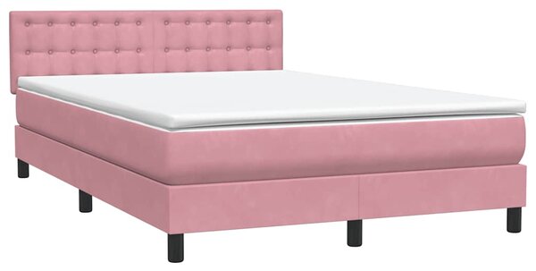 Box spring postel s matrací růžová 160x210 cm samet 3316604