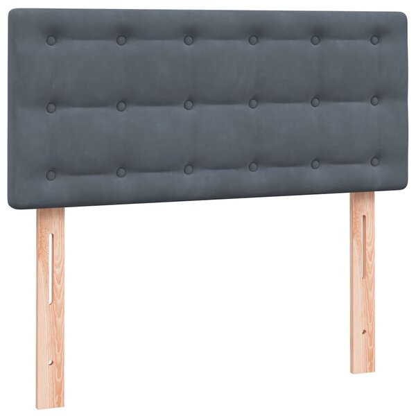 Box spring postel s matrací tmavě šedá 80x220 cm samet 3316618
