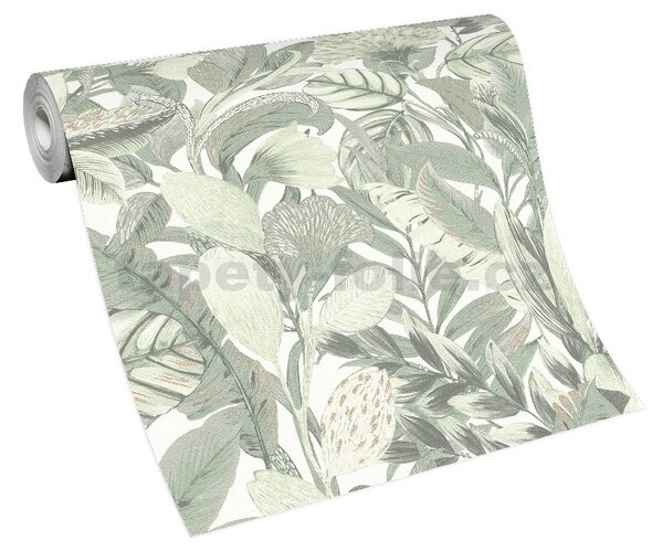 Vliesové tapety na zeď ELLE DECORATION 2 10202-07, rozměr 10,05 m x 0,53 m, jungle zelená s metalickými detaily, Erismann