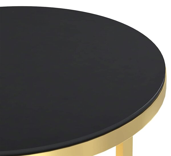 Odkládací stolek zlatý a černý 45 cm tvrzené sklo 331662