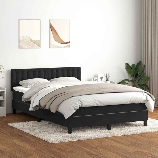 Box spring postel s matrací černá 160x210 cm samet 3316601